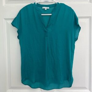 VINTAGE Maison d'Amelie by Anthropology Green V-neck Women's Blouse Shirt Top